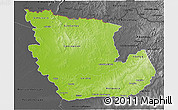 Physical 3D Map of Concepcion, darken, desaturated
