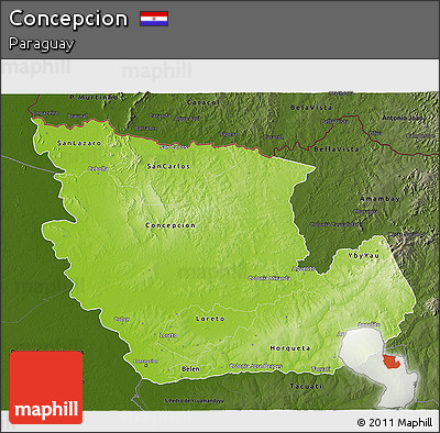 Physical 3D Map of Concepcion, darken