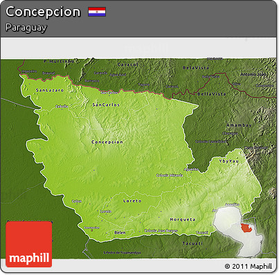 Physical 3D Map of Concepcion, darken