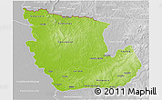 Physical 3D Map of Concepcion, lighten, desaturated