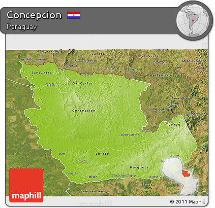Physical 3D Map of Concepcion, satellite outside