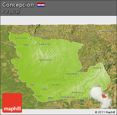 Physical 3D Map of Concepcion, satellite outside