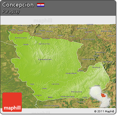 Physical 3D Map of Concepcion, satellite outside