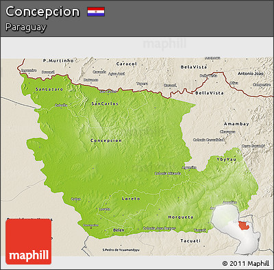 Physical 3D Map of Concepcion, shaded relief outside
