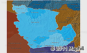 Political Shades 3D Map of Concepcion, darken