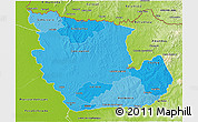 Political Shades 3D Map of Concepcion, physical outside