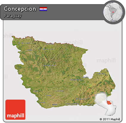 Satellite 3D Map of Concepcion, cropped outside