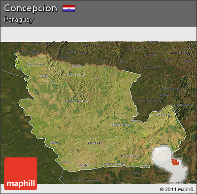 Satellite 3D Map of Concepcion, darken
