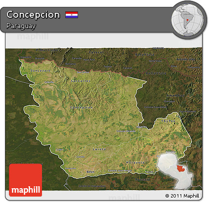 Satellite 3D Map of Concepcion, darken