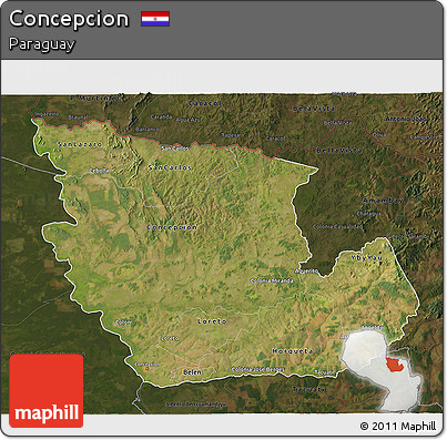Satellite 3D Map of Concepcion, darken