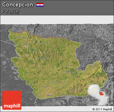 Satellite 3D Map of Concepcion, desaturated