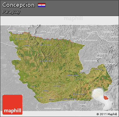 Satellite 3D Map of Concepcion, lighten, desaturated