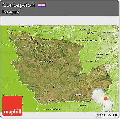 Satellite 3D Map of Concepcion, physical outside