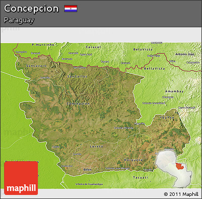 Satellite 3D Map of Concepcion, physical outside