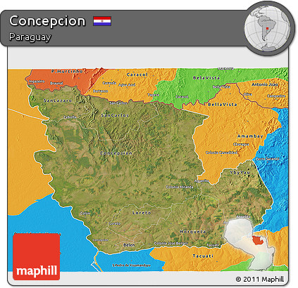Satellite 3D Map of Concepcion, political outside