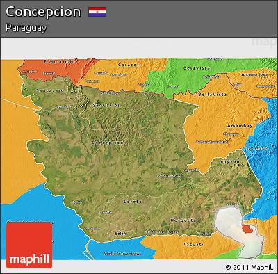 Satellite 3D Map of Concepcion, political outside