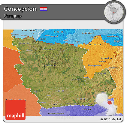 Satellite 3D Map of Concepcion, political shades outside