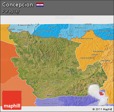 Satellite 3D Map of Concepcion, political shades outside