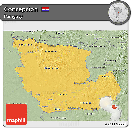 Savanna Style 3D Map of Concepcion