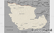 Shaded Relief 3D Map of Concepcion, darken, desaturated