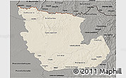 Shaded Relief 3D Map of Concepcion, darken, semi-desaturated