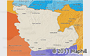Shaded Relief 3D Map of Concepcion, political shades outside
