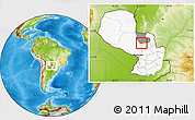 Physical Location Map of Belen, highlighted country, highlighted parent region