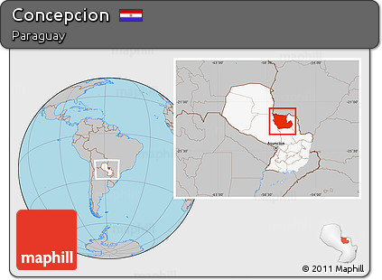 Gray Location Map of Concepcion, highlighted country, within the entire country