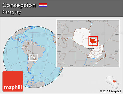 Gray Location Map of Concepcion, highlighted country, within the entire country