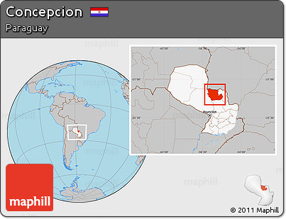 Gray Location Map of Concepcion, highlighted country, within the entire country