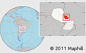 Gray Location Map of Concepcion, highlighted country, within the entire country