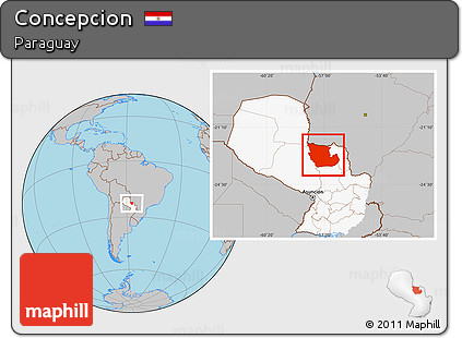 Gray Location Map of Concepcion, highlighted country