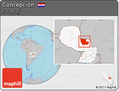 Gray Location Map of Concepcion, highlighted country