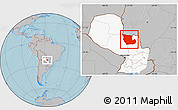 Gray Location Map of Concepcion, highlighted country, hill shading