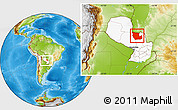 Physical Location Map of Concepcion, highlighted country, within the entire country