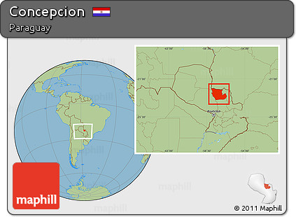 Savanna Style Location Map of Concepcion, within the entire country