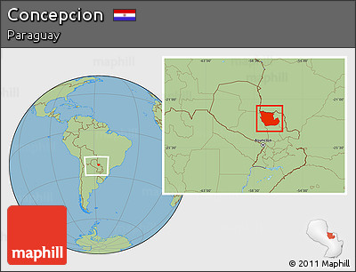 Savanna Style Location Map of Concepcion, within the entire country