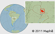 Savanna Style Location Map of Concepcion, within the entire country, hill shading