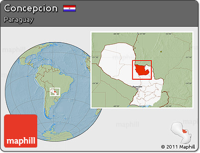 Savanna Style Location Map of Concepcion, highlighted country, hill shading