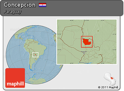 Savanna Style Location Map of Concepcion, hill shading