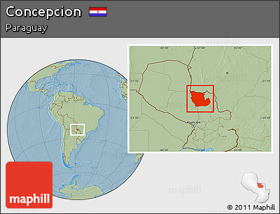 Savanna Style Location Map of Concepcion, hill shading