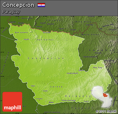 Physical Map of Concepcion, darken
