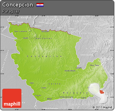 Physical Map of Concepcion, lighten, desaturated