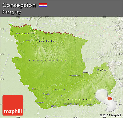 Physical Map of Concepcion, lighten
