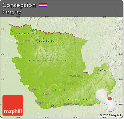 Physical Map of Concepcion, lighten