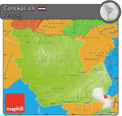 Physical Map of Concepcion, political outside