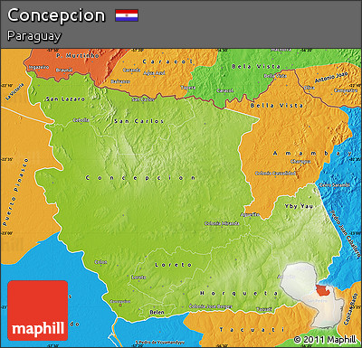 Physical Map of Concepcion, political outside