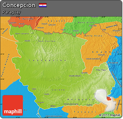 Physical Map of Concepcion, political outside