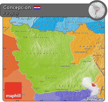 Physical Map of Concepcion, political shades outside
