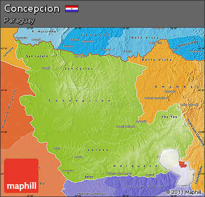 Physical Map of Concepcion, political shades outside